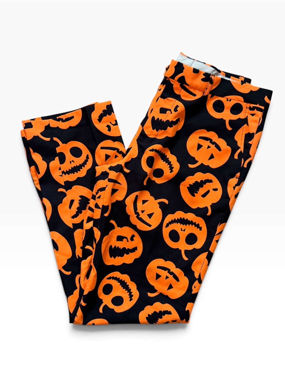 OppoSuits Black & Orange Jack-O'-Lantern Suit Pants Pumpkins